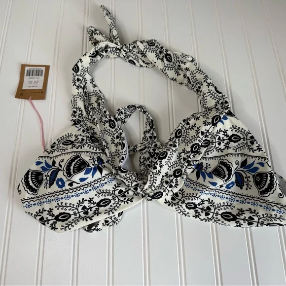 Boden Halter Bikini Top US 8 Twist Swim Milos Bloom NEW 1562 - Picture 2 of 3